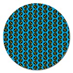 0059 Comic Head Bothered Smiley Pattern Magnet 5  (Round)