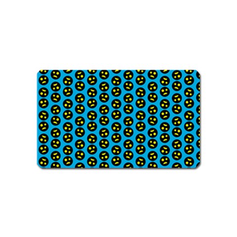 0059 Comic Head Bothered Smiley Pattern Magnet (Name Card) from ArtsNow.com Front