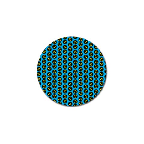 0059 Comic Head Bothered Smiley Pattern Golf Ball Marker (4 pack) from ArtsNow.com Front