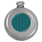 0059 Comic Head Bothered Smiley Pattern Round Hip Flask (5 oz)