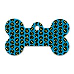 0059 Comic Head Bothered Smiley Pattern Dog Tag Bone (One Side)