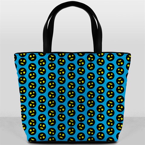 0059 Comic Head Bothered Smiley Pattern Bucket Bag from ArtsNow.com Front