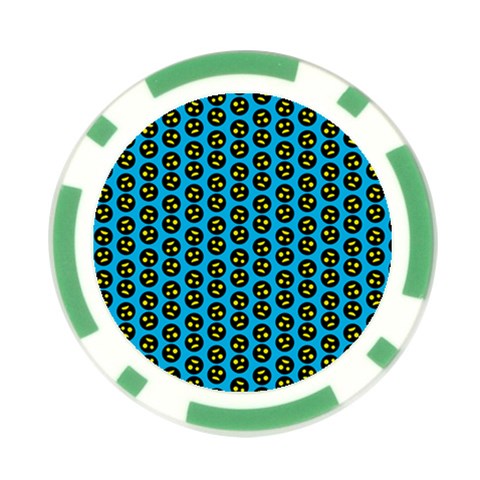0059 Comic Head Bothered Smiley Pattern Poker Chip Card Guard (10 pack) from ArtsNow.com Front