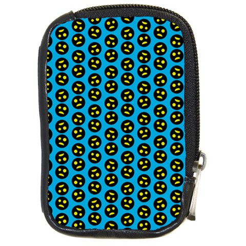 0059 Comic Head Bothered Smiley Pattern Compact Camera Leather Case from ArtsNow.com Front