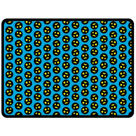 0059 Comic Head Bothered Smiley Pattern Fleece Blanket (Large)  from ArtsNow.com 80 x60  Blanket Front