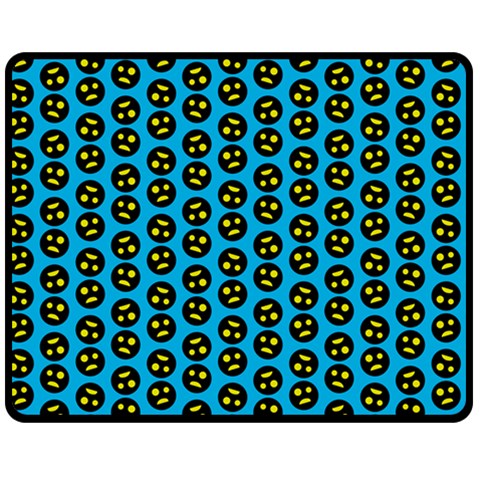 0059 Comic Head Bothered Smiley Pattern Fleece Blanket (Medium)  from ArtsNow.com 60 x50  Blanket Front