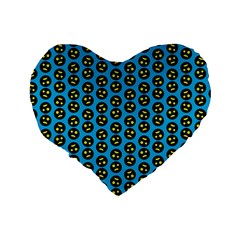 0059 Comic Head Bothered Smiley Pattern Standard 16  Premium Heart Shape Cushions from ArtsNow.com Back