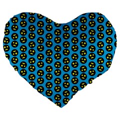 0059 Comic Head Bothered Smiley Pattern Large 19  Premium Heart Shape Cushions from ArtsNow.com Front