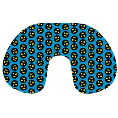 0059 Comic Head Bothered Smiley Pattern Travel Neck Pillow from ArtsNow.com Front