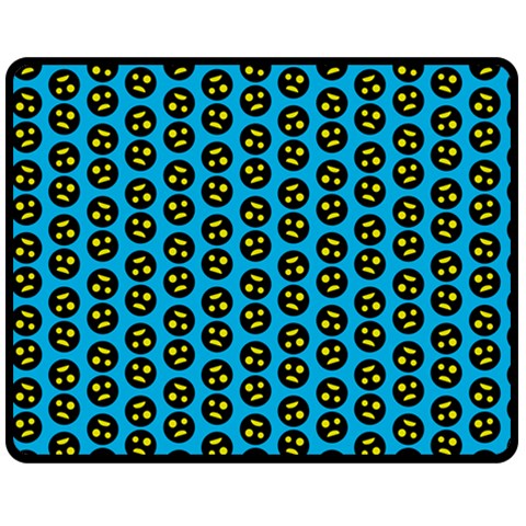 0059 Comic Head Bothered Smiley Pattern Double Sided Fleece Blanket (Medium)  from ArtsNow.com 58.8 x47.4  Blanket Front