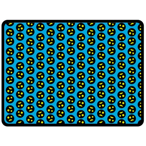 0059 Comic Head Bothered Smiley Pattern Double Sided Fleece Blanket (Large)  from ArtsNow.com 80 x60  Blanket Front
