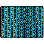 0059 Comic Head Bothered Smiley Pattern Double Sided Fleece Blanket (Large) 