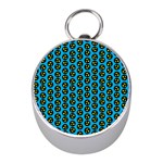 0059 Comic Head Bothered Smiley Pattern Mini Silver Compasses