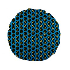 0059 Comic Head Bothered Smiley Pattern Standard 15  Premium Flano Round Cushions from ArtsNow.com Front