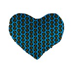 0059 Comic Head Bothered Smiley Pattern Standard 16  Premium Flano Heart Shape Cushions