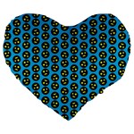 0059 Comic Head Bothered Smiley Pattern Large 19  Premium Flano Heart Shape Cushions