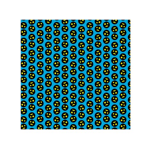 0059 Comic Head Bothered Smiley Pattern Small Satin Scarf (Square) from ArtsNow.com Front