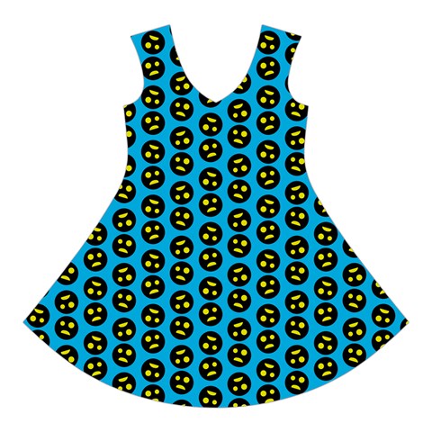 0059 Comic Head Bothered Smiley Pattern Short Sleeve V Front