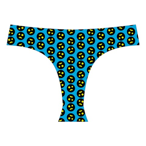 0059 Comic Head Bothered Smiley Pattern Cross Back Hipster Bikini Set from ArtsNow.com Front Under