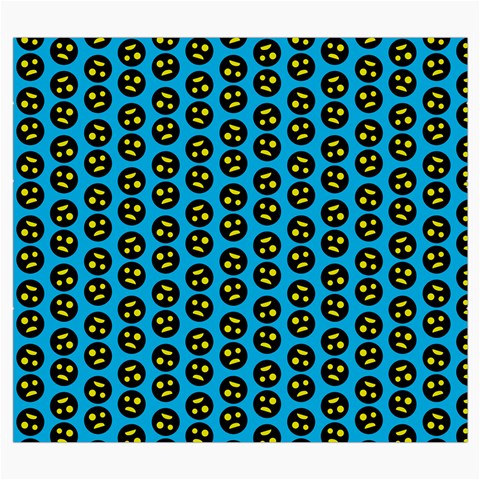 0059 Comic Head Bothered Smiley Pattern Roll Up Canvas Pencil Holder (S) from ArtsNow.com Front