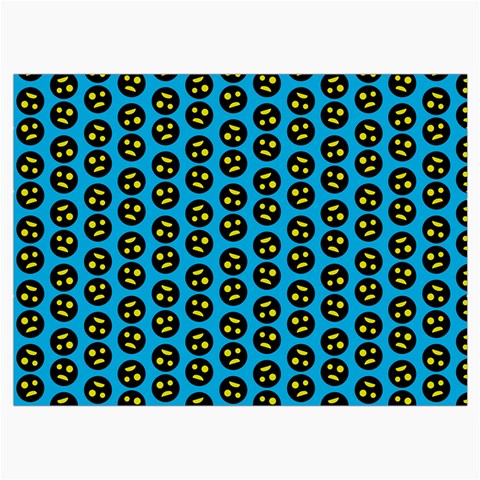 0059 Comic Head Bothered Smiley Pattern Roll Up Canvas Pencil Holder (M) from ArtsNow.com Front