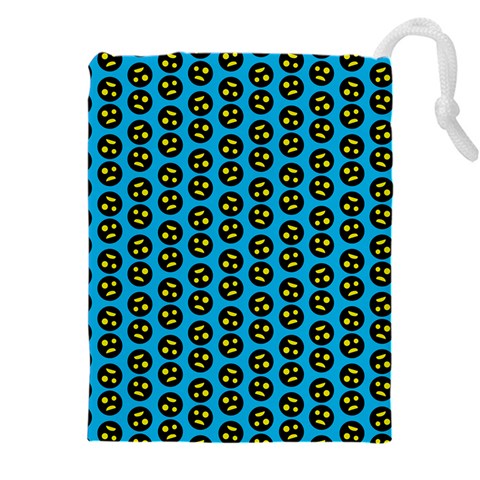 0059 Comic Head Bothered Smiley Pattern Drawstring Pouch (5XL) from ArtsNow.com Front