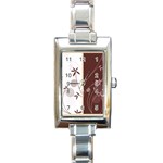 Floral Deco Rectangular Italian Charm Watch