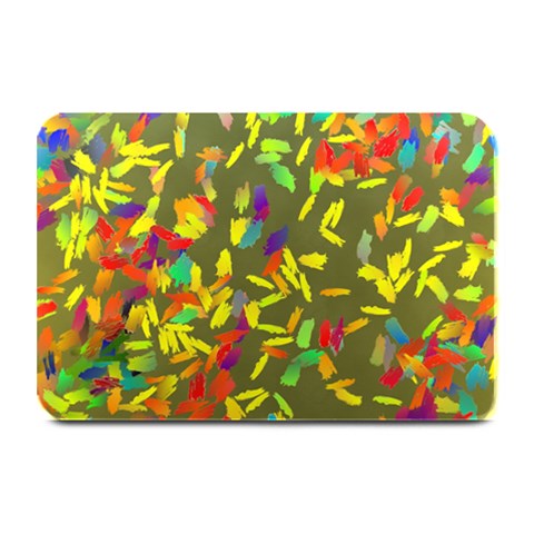 Colorful brush strokes painting on a green background                                                   Plate Mat from ArtsNow.com 18 x12  Plate Mat