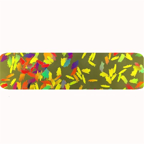Colorful brush strokes painting on a green background                                                   Large Bar Mat from ArtsNow.com 32 x8.5  Bar Mat