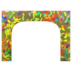 Colorful brush strokes painting on a green background                                                 Toiletries Pouch from ArtsNow.com Front