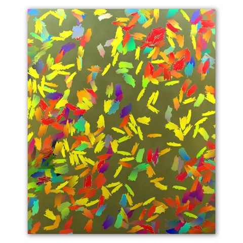 Colorful brush strokes painting on a green background                                                Poster 20  x 24  from ArtsNow.com 20 x24  Poster - 1