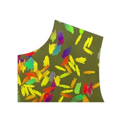Colorful brush strokes painting on a green background                                                 Women s Button Up Puffer Vest from ArtsNow.com Top Left