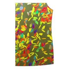 Colorful brush strokes painting on a green background                                                 Women s Button Up Puffer Vest from ArtsNow.com Front Left