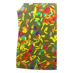 Colorful brush strokes painting on a green background                                                 Women s Button Up Puffer Vest from ArtsNow.com Front Right