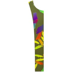 Colorful brush strokes painting on a green background                                                 Women s Button Up Puffer Vest from ArtsNow.com Button Placket Left