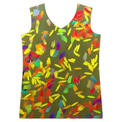 Colorful brush strokes painting on a green background                                                    Women s Basketball Tank Top from ArtsNow.com Front