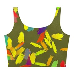 Colorful brush strokes painting on a green background                                                   Midi Sleeveless Dress from ArtsNow.com Top Front