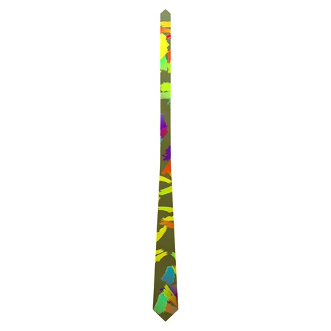 Colorful brush strokes painting on a green background                                                    Necktie from ArtsNow.com Front