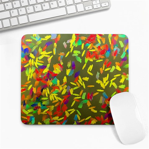 Colorful brush strokes painting on a green background                                                    Large Mousepad from ArtsNow.com Front