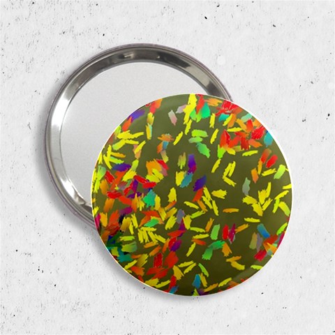 Colorful brush strokes painting on a green background                                                    2.25  Handbag Mirror from ArtsNow.com Front