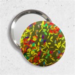 Colorful brush strokes painting on a green background                                                    2.25  Handbag Mirror