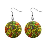 Colorful brush strokes painting on a green background                                                    1  Button Earrings