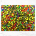 Colorful brush strokes painting on a green background                                                    Jigsaw Puzzle (Rectangular)