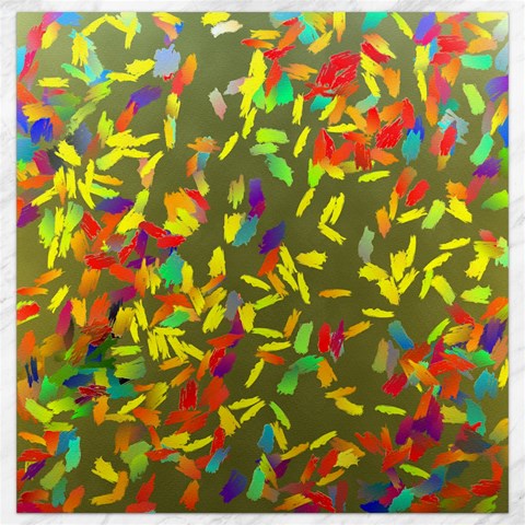 Colorful brush strokes painting on a green background                                                    Canvas 12  x 12  from ArtsNow.com 11.4 x11.56  Canvas - 1