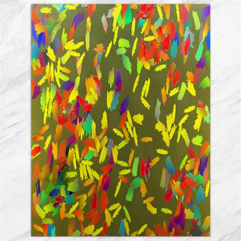Colorful brush strokes painting on a green background                                                    Canvas 12  x 16  from ArtsNow.com 11.86 x15.41  Canvas - 1