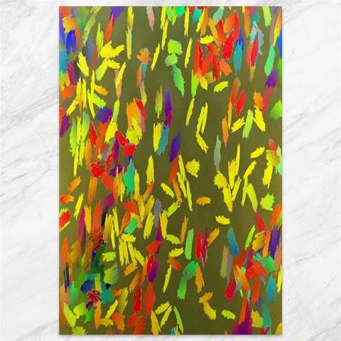 Colorful brush strokes painting on a green background                                                    Canvas 12  x 18  from ArtsNow.com 11.88 x17.36  Canvas - 1