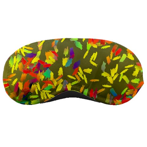 Colorful brush strokes painting on a green background                                                    Sleeping Mask from ArtsNow.com Front
