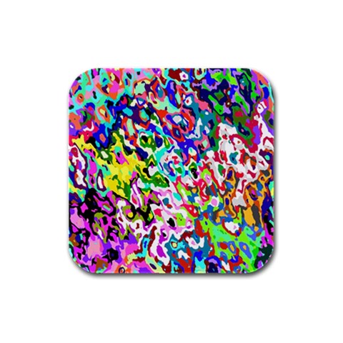 Colorful paint texture                                                    Rubber Square Coaster (4 pack from ArtsNow.com Front