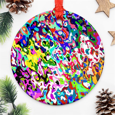 Colorful paint texture                                                    Ornament (Round) from ArtsNow.com Front
