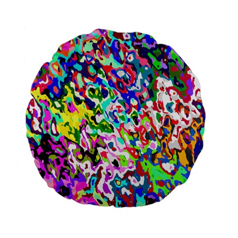 Colorful paint texture                                                   Standard 15  Premium Flano Round Cushion from ArtsNow.com Front